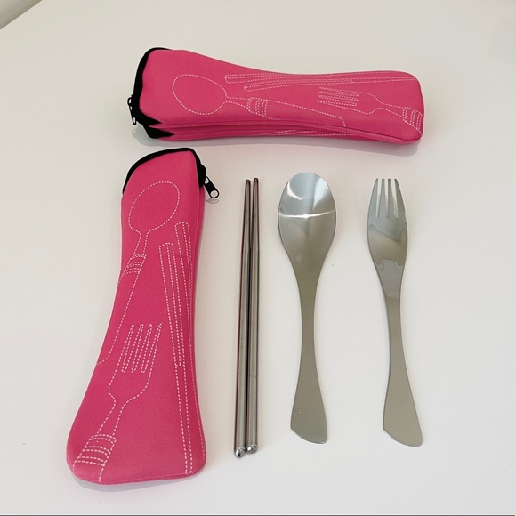 Stainless Steel Cutlery Set with Pouch zipper bag - Picture 3 of 4